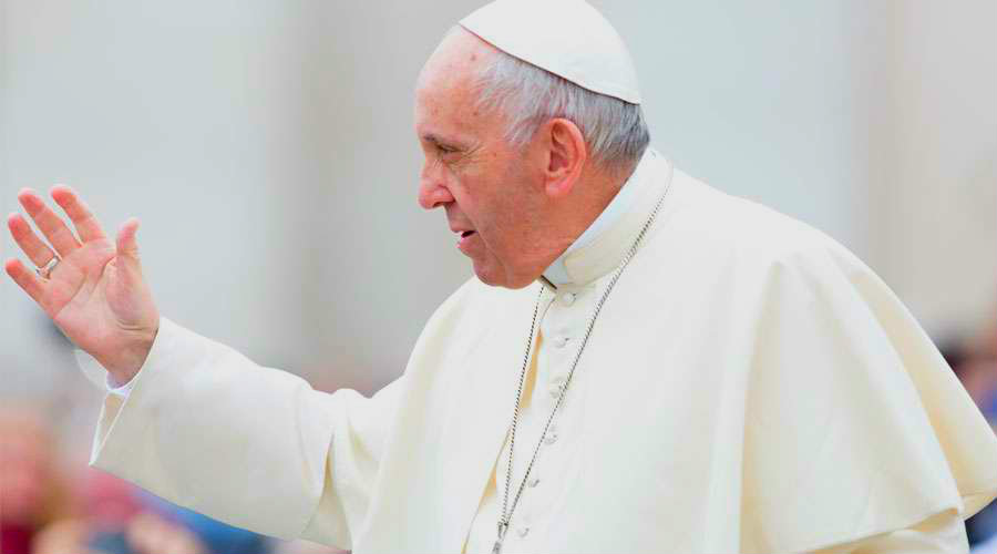 El Papa Francisco durante la Audiencia. Foto: Daniel Ibañez